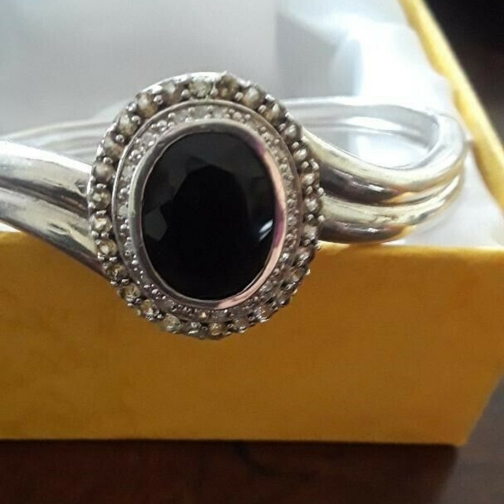 Alwand Vahan Silver Diamond Melanite Citrine Bracelet